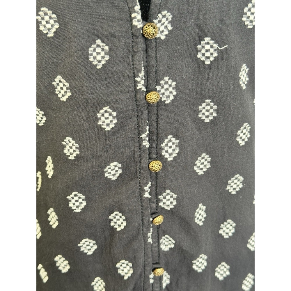 Anthropologie Pilcro Blouse XL Black Boho Cottagecore Prairie Top Romantic Folk - Picture 8 of 12